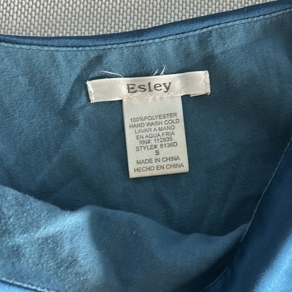 Blue Silk Ruffle Dress - Picture 2 of 2